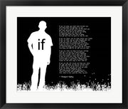 If by Rudyard Kipling - Man Silhouette Black by Quote Master