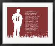 If by Rudyard Kipling - Man Silhouette Red by Quote Master