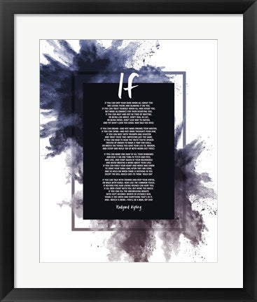 If by Rudyard Kipling - Powder Explosion Blue by Quote Master