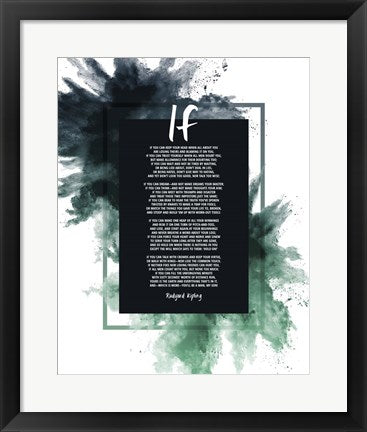 If by Rudyard Kipling - Powder Explosion Green by Quote Master