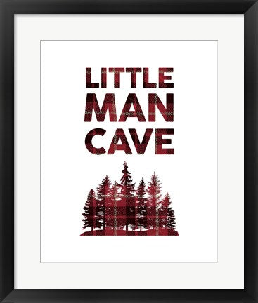 Little Man Cave - Trees Red Plaid by Color Me Happy
