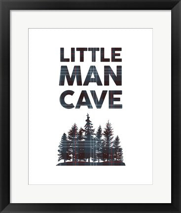 Little Man Cave - Trees Blue Plaid by Color Me Happy