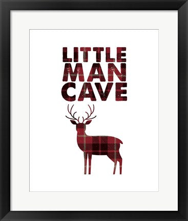 Little Man Cave - Deer Red Plaid by Color Me Happy