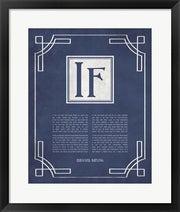 If by Rudyard Kipling - Ornamental Border Blue by Quote Master