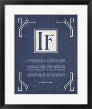 If by Rudyard Kipling - Ornamental Border Blue by Quote Master