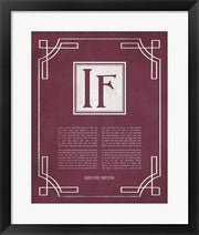 If by Rudyard Kipling - Ornamental Border Red by Quote Master