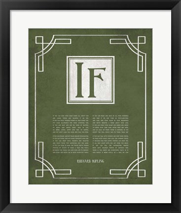 If by Rudyard Kipling - Ornamental Border Green by Quote Master