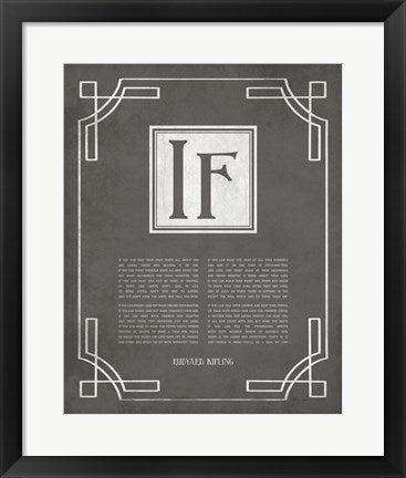 If by Rudyard Kipling - Ornamental Border Gray by Quote Master