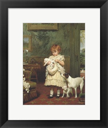 Girl with Dogs by Charles Burton Barber