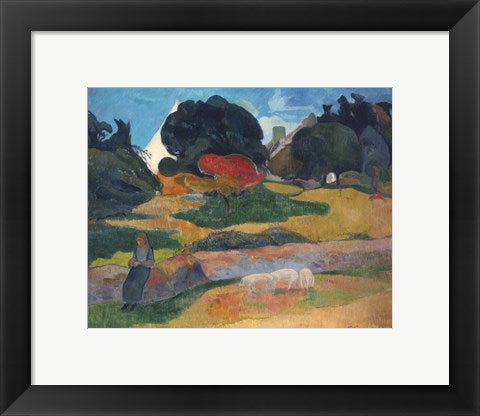 Girl Herding Pigs, 1889 by Paul Gauguin
