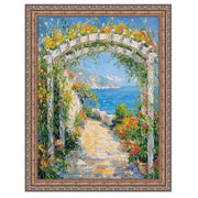 30x36 Frame Aged Antique Silver With Bead Picture Frame-D6661