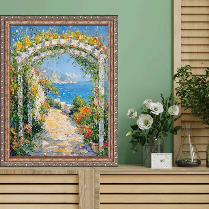 32x48 Frame Aged Antique Silver With Bead Picture Frame-D6661