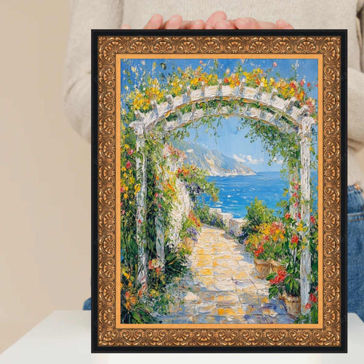 32x48 Frame Antique Floral Gold With Black Lip Picture Frame