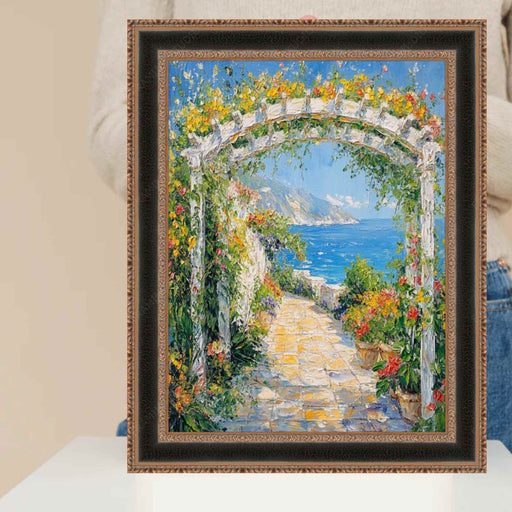 32x48 Frame Antique Gold Black Leather Picture Frame