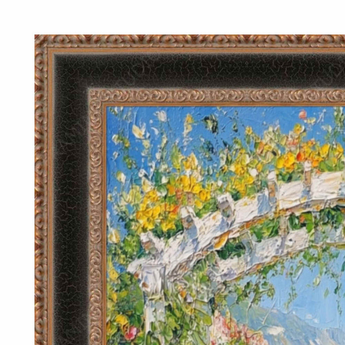 32x48 Frame Antique Gold Black Leather Picture Frame