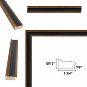 8x10 Frame Antique Gold Black Leather Picture Frame