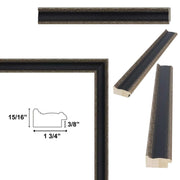 20x30 Frame Antique Silver Black Leather Picture Frame