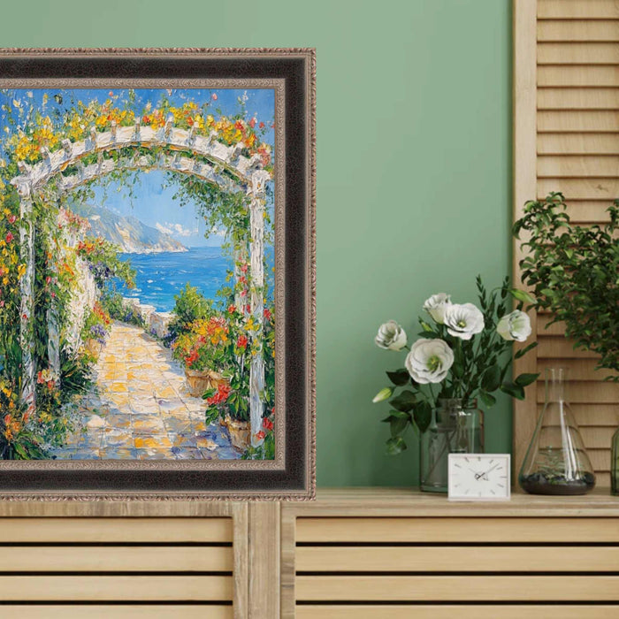 32x48 Frame Antique Silver Black Leather Picture Frame