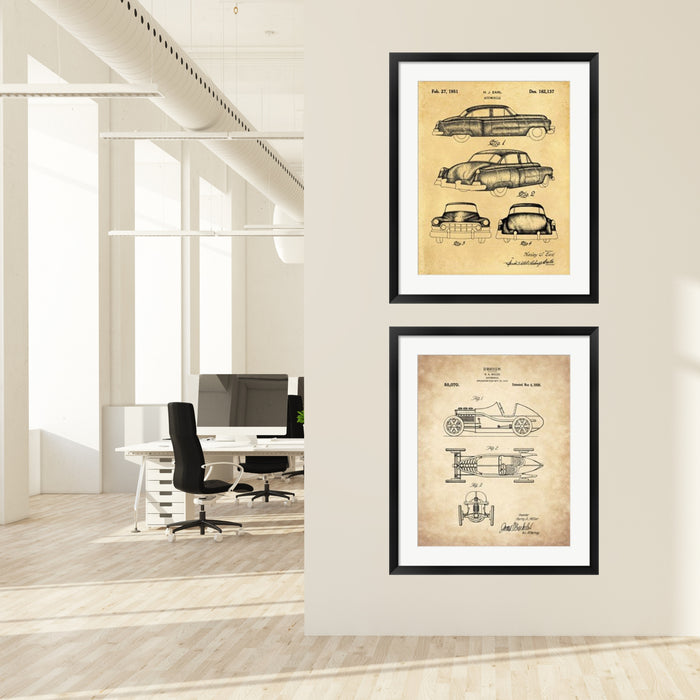 Architectural Blueprints Frames or Patent Drawings Picture Frames Matted 24x36 Inch