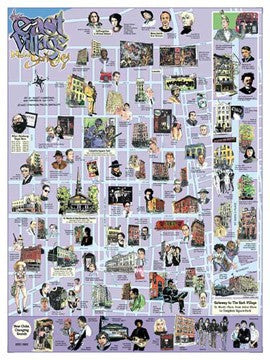 East Village, NYC Art Print by James Romberger & Marguerite Van Cooke - Urban Cityscape Wall Art Decor 24x18 inch