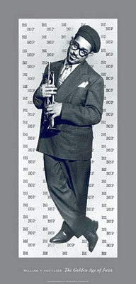 Bebop Dizzy Gillespie Art Print by William Gottlieb - Jazz Wall Art Décor 36x17.25