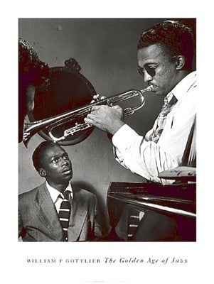 Howard McGhee & Miles Davis Art Print by William Gottlieb - Jazz Photography Wall Décor 32x24 inch