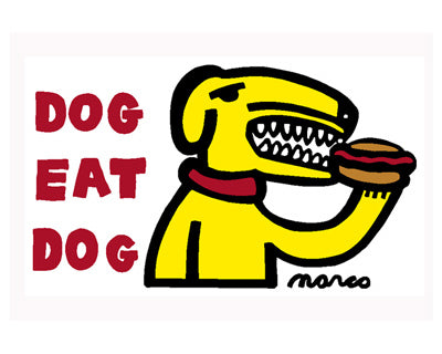 Dog Eat Dog White, Small Art Print by Peter Marco - 8x10 " Wall Art Decor