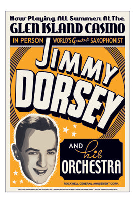 Jimmy Dorsey: Glen Island Casino, 1936 Art Print - Vintage Jazz Wall Art Décor 24x17 Inch