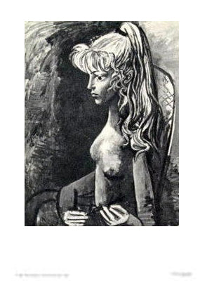 Art Print Sylvette au Fauteuil by Pablo Picasso - Modern Cubist Wall Art Décor 27 3/8 x 2...