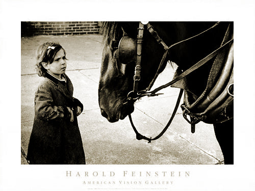 Girl with Horse, 1950 by Harold Feinstein - Vintage Photography Wall Art Print 18 x __