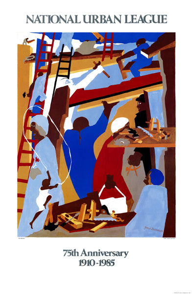 The Builders by Jacob Lawrence - Dynamic Wall Art Print for Modern Home & Office Decor