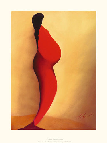 La Femme Enceinte by Patrick Ciranna Art Print - Modern Pregnancy Wall Art Decor 15.7
