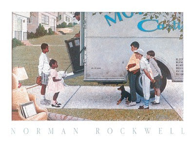 Moving In by Norman Rockwell - Vintage American Art Print | 19.5 x 23.5 Wall Décor