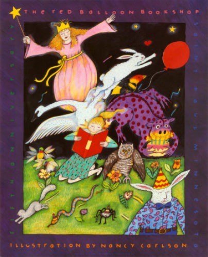 The Red Balloon by Nancy Carlson - Whimsical 27x22 Art Print for Kids & Home Decor