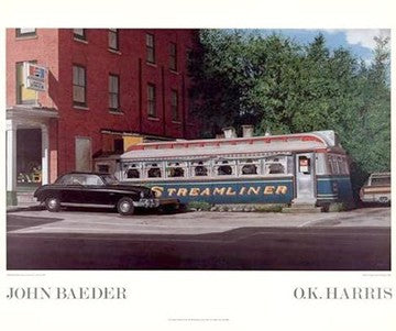 Streamliner by John Baeder Art Print - Modern American Diner & Classic Car Wall Décor