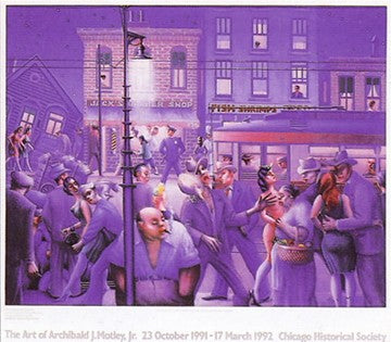 Casey & Mae in the Street by Archibald Motley - Iconic Urban Art Print for Home & Office Decor