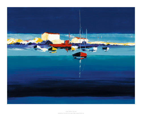Lazy Harbour Art Print by Leo - Coastal Wall Decor 15.75 x 19.75