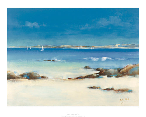 Westerly Sails Art Print by Kate Philp - Coastal Nautical Wall Decor 15.7 x [Dimension]