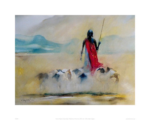 Suswa Sheep Art Print by Frances Simpson - Rustic Farmhouse Wall Decor 15.7 x 1