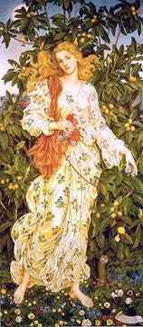 Flora by Evelyn de Morgan Art Print - Elegant Pre-Raphaelite Wall Décor 27.5 Inches