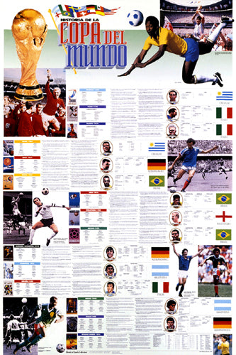 History of the World Cup: 1930-1994 (Spanish Language) by Vanguard Wall Art Décor 36 x 24 inch Art Print