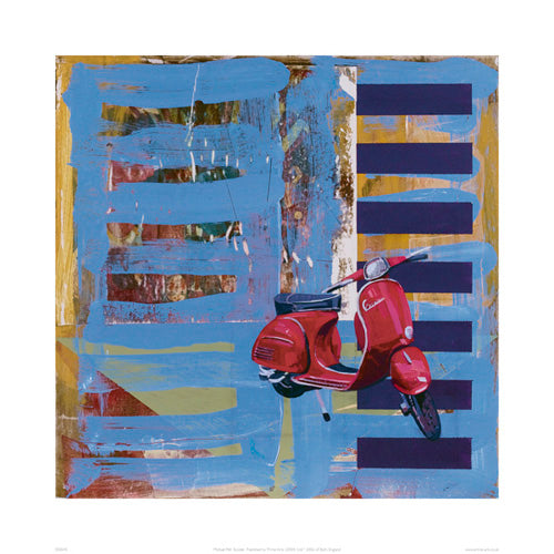 Michael Pell Scooter Art Print - Modern Wall Decor, 19.7 x [Dimension]