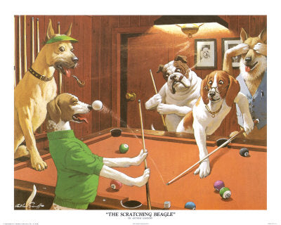 The Scratching Beagle by Arthur Sarnoff Wall Art Décor 8 x 10 Art Print
