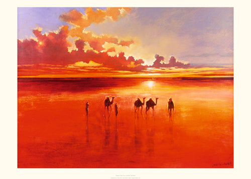 Desert Heat by Jonathan Sanders Art Print - Modern Landscape Wall Decor 19.7 x 27.5