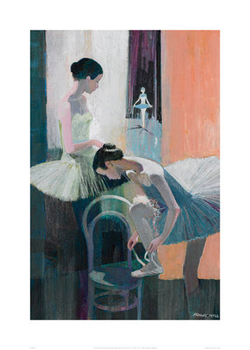 Dancer Tying Shoe by Frank Hill - Ballet Art Print for Wall Decor 27.6 x 1... inches