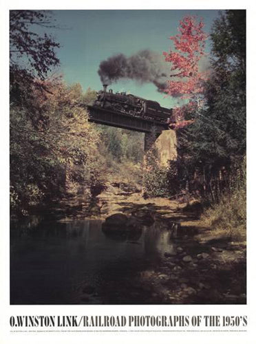 Train #201 East Bound Over Bridge 52 on the Abingdon Branch, October 7, 1955, Virginia by O. Winston Link Wall Art Décor 31 1/2 x 23 5/8 Art Print