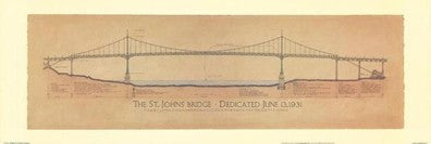 St. Johns Bridge Art Print by Craig Holmes - Iconic Cityscape Wall Art Decor