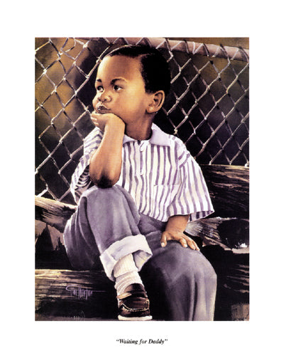 Waiting for Daddy by Tim Hinton - Heartwarming Family Art Print | Shop Now