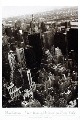 Manhattan Helicopter View Art Print by Ralf Uicker - Modern Cityscape Wall Decor