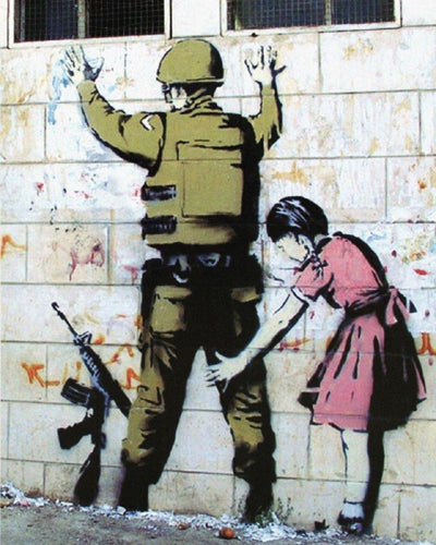 Girl Searching Soldier by Banksy Wall Art Décor 11 x 14 Art Print